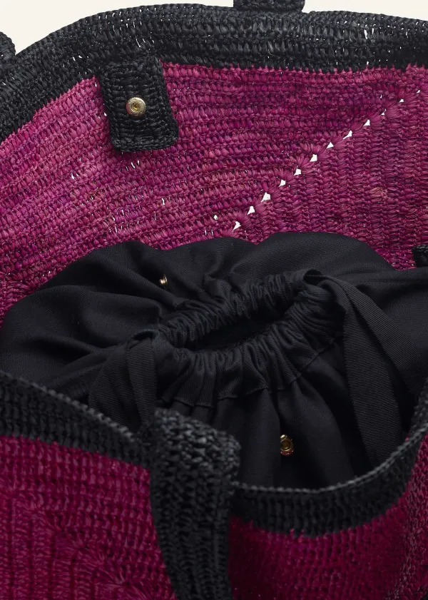 Online ME+EM Soft Raffia Tote Purple/Black