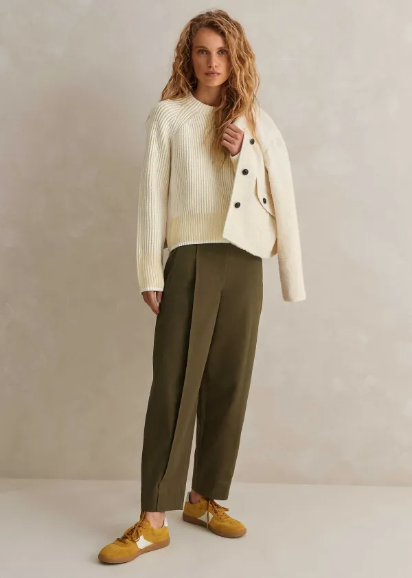 Hot ME+EM Soft-Touch Cotton Rib Weekend Jumper Soft White/Ecru