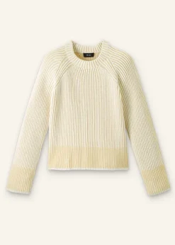 Hot ME+EM Soft-Touch Cotton Rib Weekend Jumper Soft White/Ecru