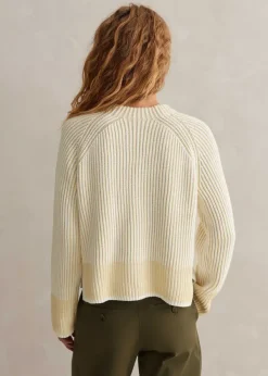 Hot ME+EM Soft-Touch Cotton Rib Weekend Jumper Soft White/Ecru