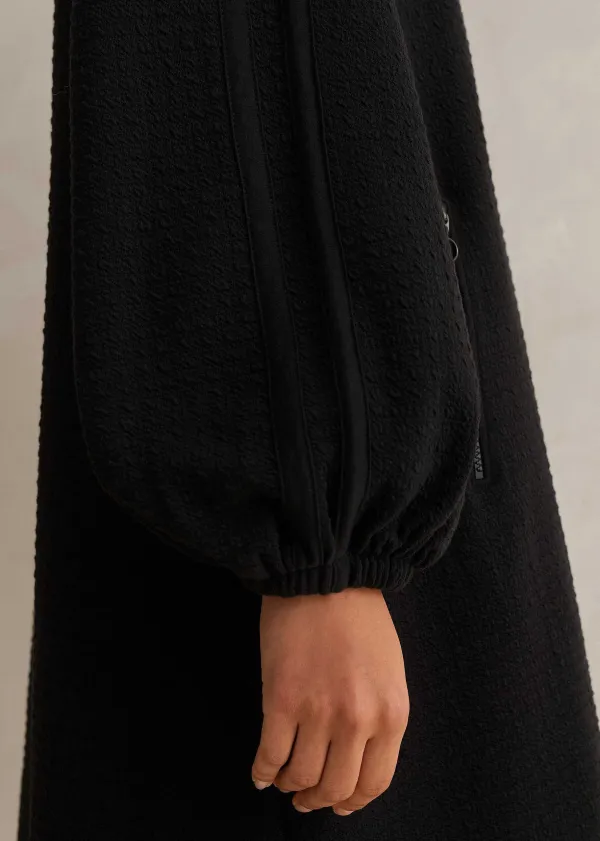Sale ME+EM Sporty Jacquard Zip Up Swing Dress Black