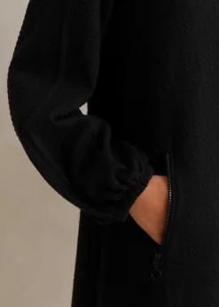Sale ME+EM Sporty Jacquard Zip Up Swing Dress Black