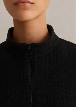 Sale ME+EM Sporty Jacquard Zip Up Swing Dress Black
