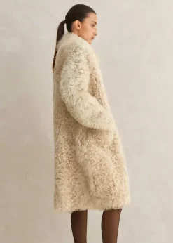 Hot ME+EM Statement Shearling Coat Cream