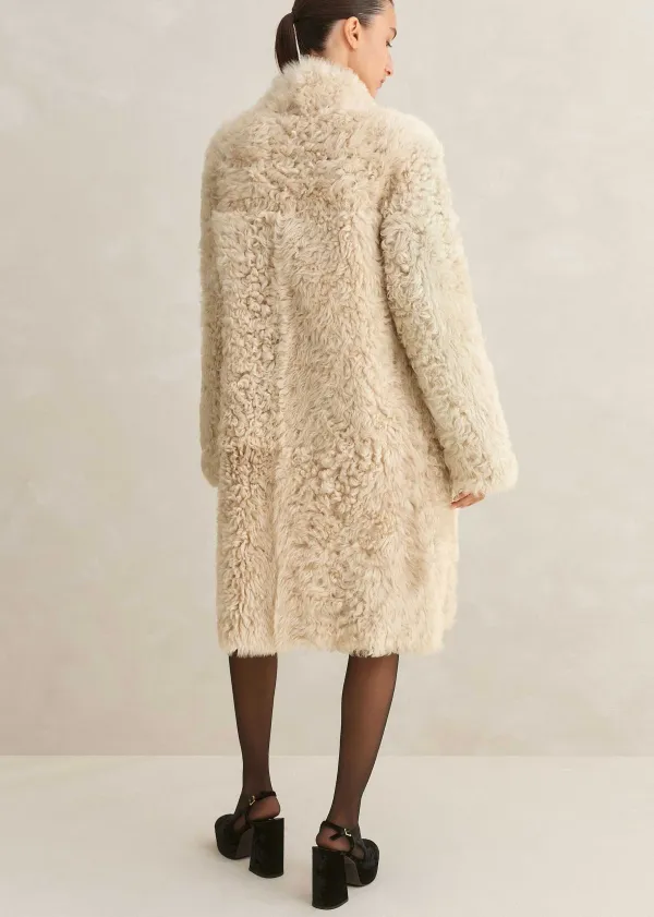 Hot ME+EM Statement Shearling Coat Cream
