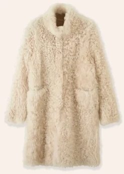 Hot ME+EM Statement Shearling Coat Cream