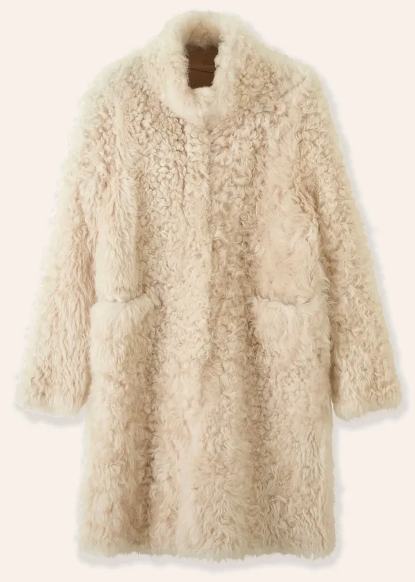 Hot ME+EM Statement Shearling Coat Cream