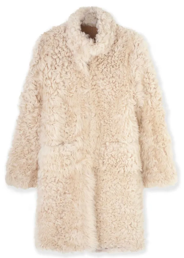 Hot ME+EM Statement Shearling Coat Cream