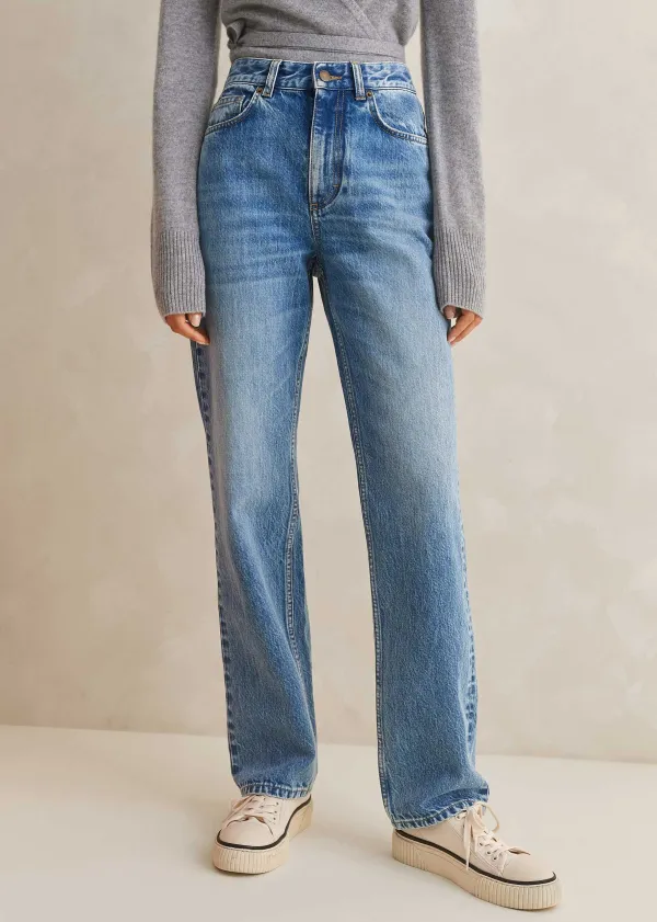 Online ME+EM Straight Full-Length Jean Light Blue