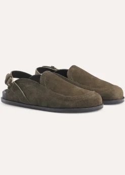 Sale ME+EM Suede Clog Khaki