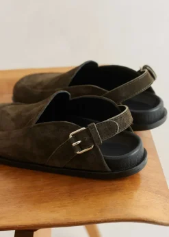 Sale ME+EM Suede Clog Khaki