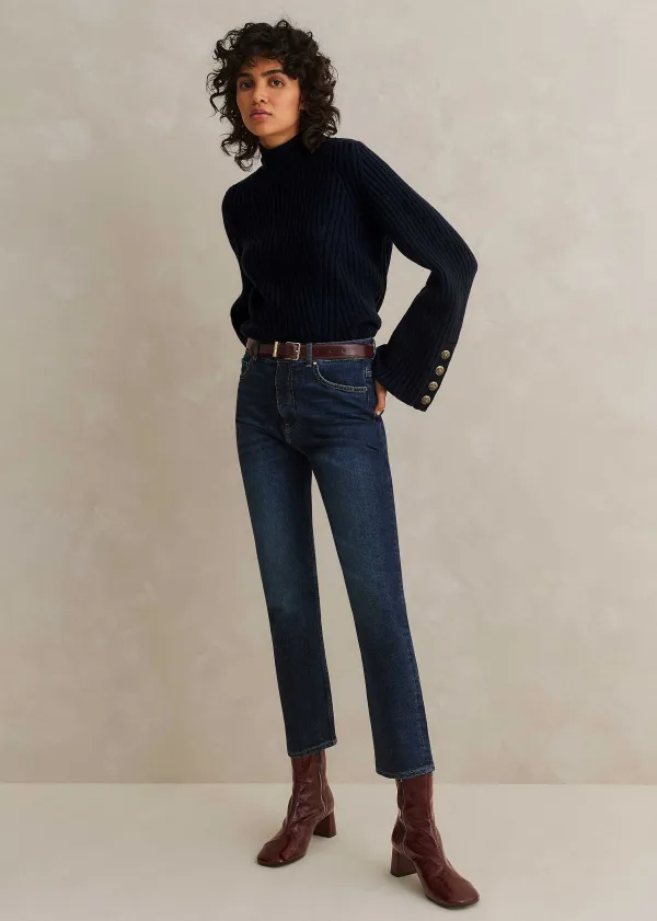 Sale ME+EM Super Slim Crop Jean Authentic Dark Blue Wash