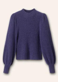 Clearance ME+EM Superfine Alpaca Pouf Sleeve Jumper Blueberry