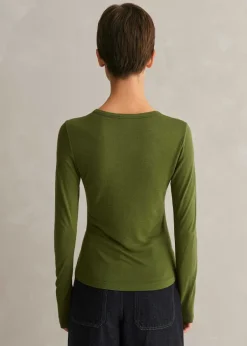 Clearance ME+EM Supersoft Jersey Long Sleeve Top Bright Olive Moulin