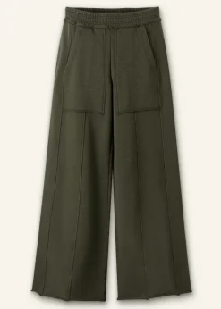 New ME+EM Sweatshirting Wide-Leg Trouser Olive