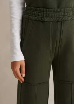 New ME+EM Sweatshirting Wide-Leg Trouser Olive