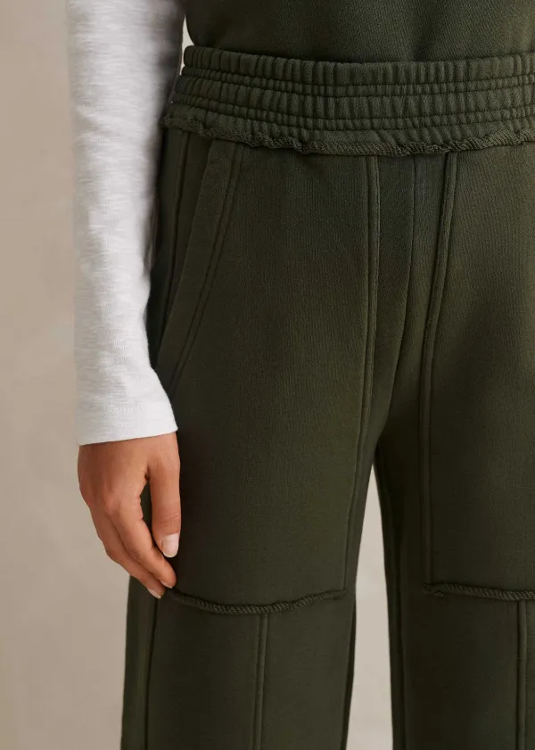 New ME+EM Sweatshirting Wide-Leg Trouser Olive