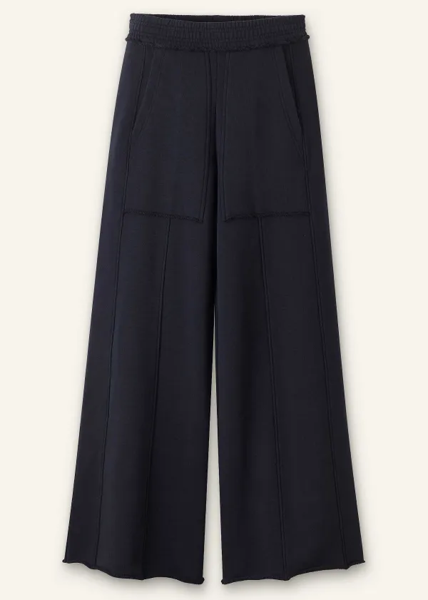 Hot ME+EM Sweatshirting Wide-Leg Trouser Navy