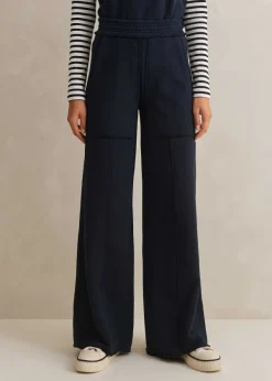 Hot ME+EM Sweatshirting Wide-Leg Trouser Navy