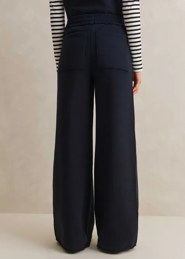 Hot ME+EM Sweatshirting Wide-Leg Trouser Navy