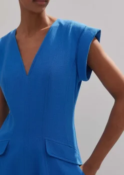 Sale ME+EM Tailored Flare Midi Dress Super Blue