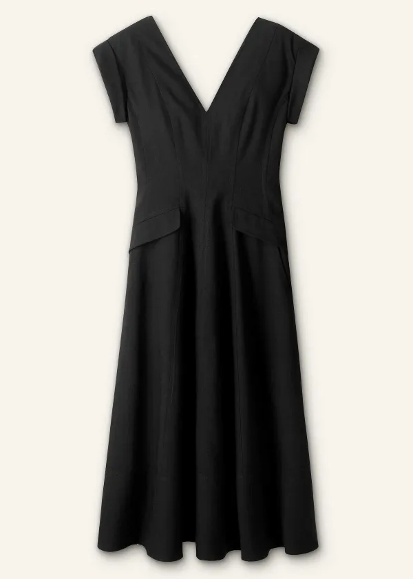 Sale ME+EM Tailored Flare Midi Dress Black