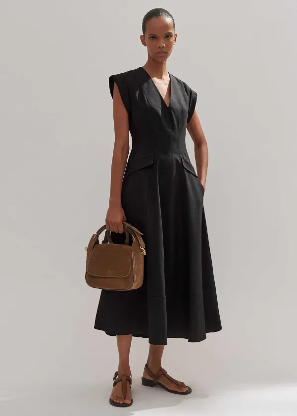 Sale ME+EM Tailored Flare Midi Dress Black