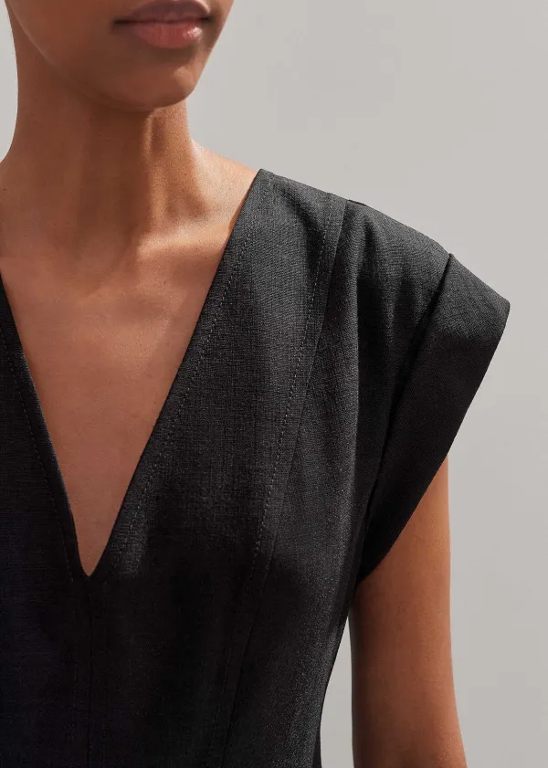 Sale ME+EM Tailored Flare Midi Dress Black