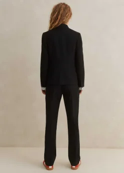 Best ME+EM Textured Boyish Cigarette Pant Suit Black