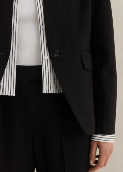 Best ME+EM Textured Boyish Cigarette Pant Suit Black