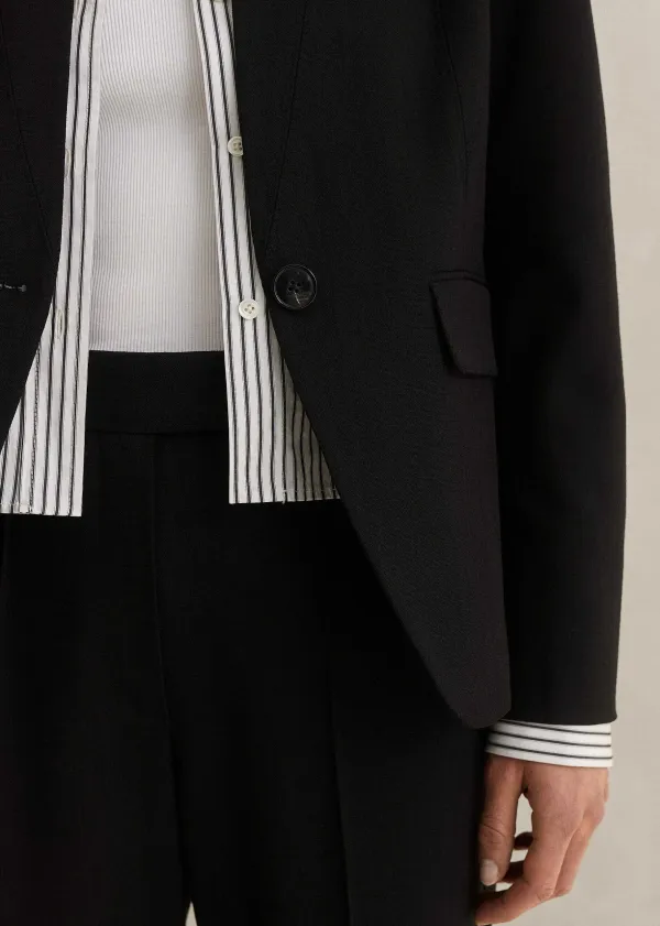 Best ME+EM Textured Boyish Cigarette Pant Suit Black