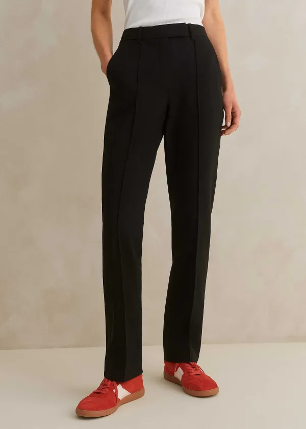 Clearance ME+EM Textured Boyish Cigarette Pant Black