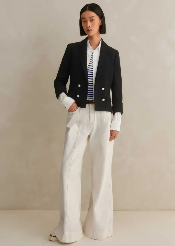 Clearance ME+EM Textured Bracelet Sleeve Contour Jacket Black