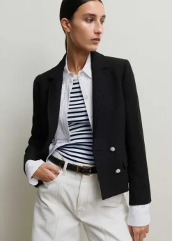 Clearance ME+EM Textured Bracelet Sleeve Contour Jacket Black