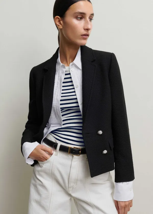 Clearance ME+EM Textured Bracelet Sleeve Contour Jacket Black