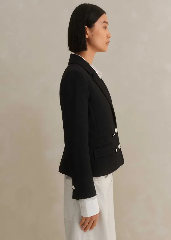 Clearance ME+EM Textured Bracelet Sleeve Contour Jacket Black