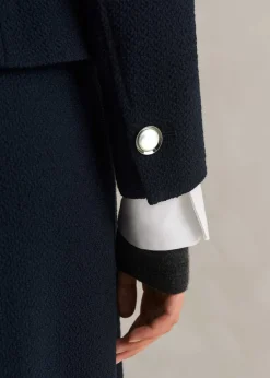 Sale ME+EM Textured Bracelet Sleeve Contour Jacket Navy