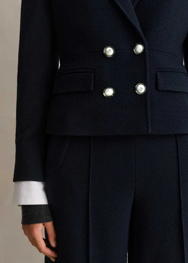 Sale ME+EM Textured Bracelet Sleeve Contour Jacket Navy
