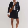 Sale ME+EM Textured Cotton-Blend Crop Jacket + Tweed Short Suit Blue