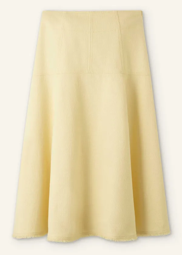 Discount ME+EM Textured Cotton-Blend Skirt Custard