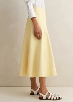 Discount ME+EM Textured Cotton-Blend Skirt Custard
