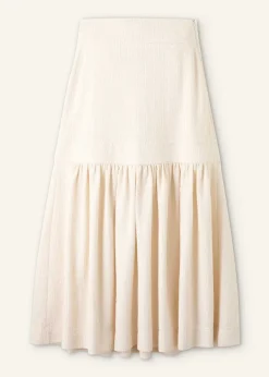 Discount ME+EM Textured High-Waisted Maxi Skirt Cream