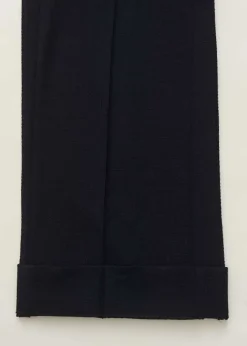 Sale ME+EM Textured High-Waisted Wide-Leg Crop Trouser Navy
