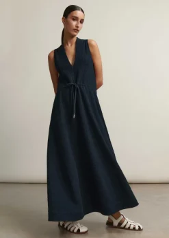 Outlet ME+EM Textured Maxi Dress Navy