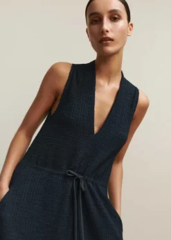 Outlet ME+EM Textured Maxi Dress Navy