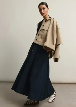 Outlet ME+EM Textured Maxi Dress Navy