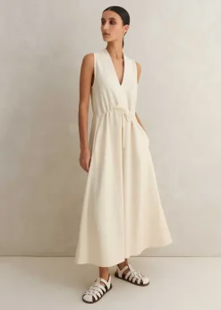 Discount ME+EM Textured Maxi Dress Cream