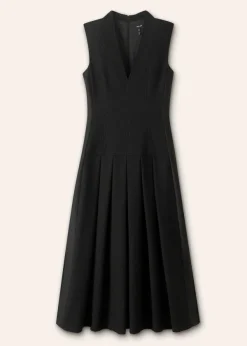 Online ME+EM Textured Midi Dress + Belt Black
