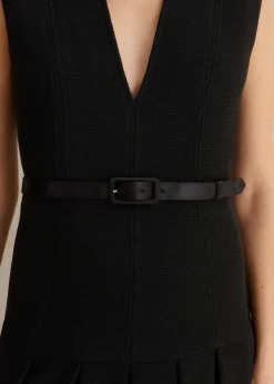Online ME+EM Textured Midi Dress + Belt Black
