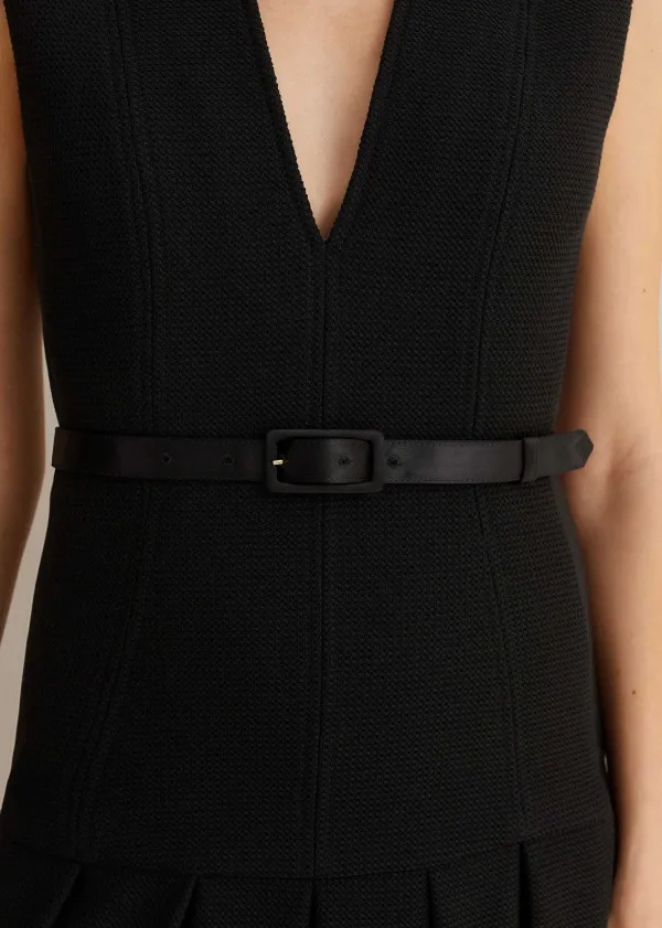 Online ME+EM Textured Midi Dress + Belt Black